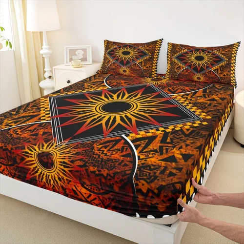 Miniatura 51 de Erosebridal Southwestern - Sábanas de cama bohemias aztecas, tamaño individual, sábanas hippie de cachemira, ropa de cama de estilo exótico, funda