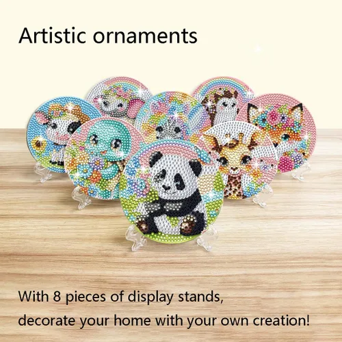 Miniatura 3 de Muzagroo Art Kits de posavasos de pintura de diamantes con soporte para principiantes, kits de pintura de diamantes para adultos, manualidades
