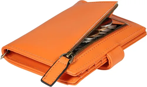 Miniatura 5 de Travelambo Rfid Wallet - Cartera de cuero para mujer Naranja Moda