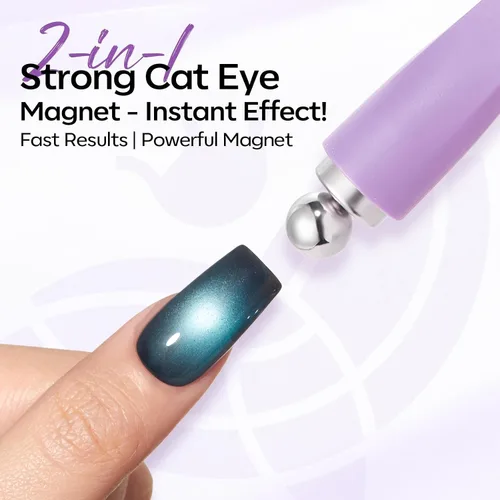 Miniatura 6 de Modelones Imán de esmalte de uñas de gel de ojo de gato, herramienta magnética 8 en 1 para uñas de gel, varita magnética fuerte para arte de uñas