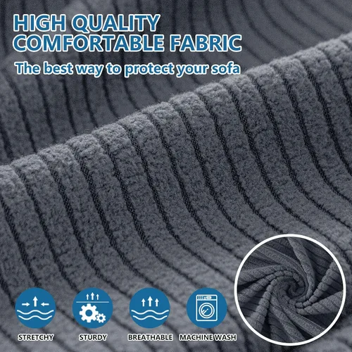 Miniatura 4 de hyha Fundas impermeables para cojines de sofá, contra derrames, funda para sofá para perros lavable, tela elástica gruesa de jacquard, fundas