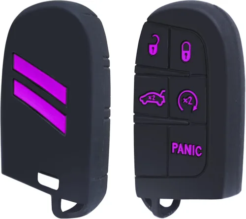 Miniatura 10 de YOSRTER - Paquete de 1 funda protectora de silicona para llave remota, con 5 botones, carcasa para llave de automóvil, accesorio (borde azul)