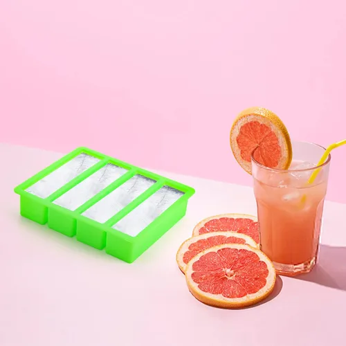 Miniatura 7 de Hedume Juego de 4 bandejas de silicona para moldes de mantequilla, bandejas de silicona para cubitos de hielo, bandeja de molde para cubitos