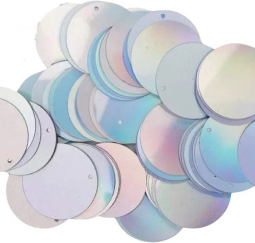 Miniatura 6 de Paillettes de lentejuelas sueltas holográficas plateadas para bordado, novia, apliques, artes, manualidades y adornos (0.236 pulgadas)