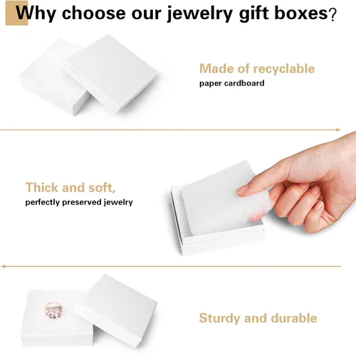 Miniatura 3 de cajas de regalo de joyería, paquete de 20 cajas de regalo pequeñas con tapas para collar, anillo, pulsera, aretes, caja de exhibición, caja