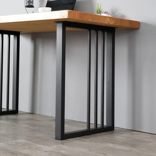 Patas de metal para mesa de 28 pulgadas de alto, 20 pulgadas de ancho, patas negras resistentes para muebles de mesa auxiliar, patas de escritorio
