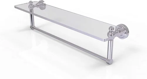 Miniatura 30 de Allied Brass DT-1TB/16-PB Estante de vidrio con toallero, 16 pulgadas x 5 pulgadas Latón pulido