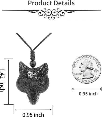 Miniatura 6 de ASGIFT Collar de obsidiana negra con amuleto de piedra curativa con dije de protección con collar de cuerda ajustable, regalo de cumpleaños