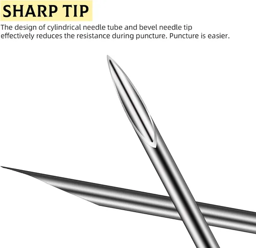 Miniatura 4 de ATOMUS - Agujas para piercings corporales, calibres 14G / 16G, acero inoxidable estéril desechable, adecuadas para piercing de oreja, nariz