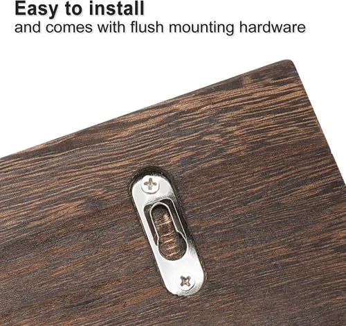 Miniatura 4 de Lwenki Soporte para llaves y correo para pared, madera rústica de Paulownia natural, 4 ganchos dobles, organizador montado en la pared