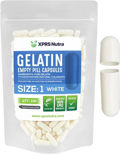 Miniatura 33 de XPRS Nutra Cápsulas vacías de tamaño 1 – 500 cápsulas vacías de gelatina – Pastillas de relleno de cápsulas de bricolaje – Cápsulas de gel de Oro