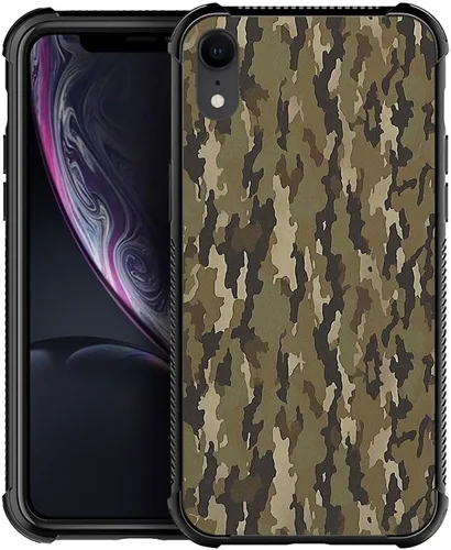Miniatura 33 de DJSOK Funda compatible con iPhone XR, H American Eagle Flag con cuatro esquinas, protección a prueba de golpes, TPU suave y patrón de policarbonato