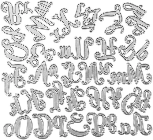 Miniatura 8 de Troqueles de corte del alfabeto mayúscula de metal, huecos, 26 letras del alfabeto, palabras, troqueladas, plantillas en relieve, molde de plantilla