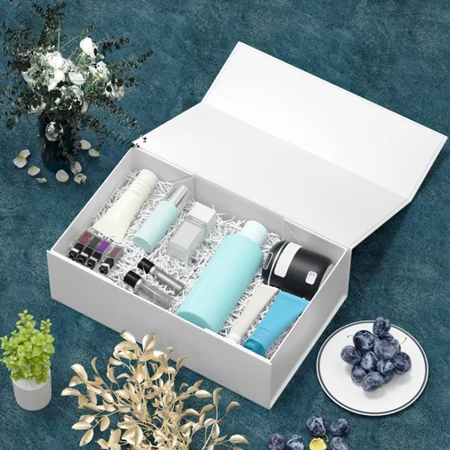 Miniatura 6 de RYDDOY Caja de Regalo Blanca, 9.5x6x3'' Cajas de Regalo para Regalos con Tapas Cierre Magnético Rectangular Plegable para Caja de Propuesta de Dama