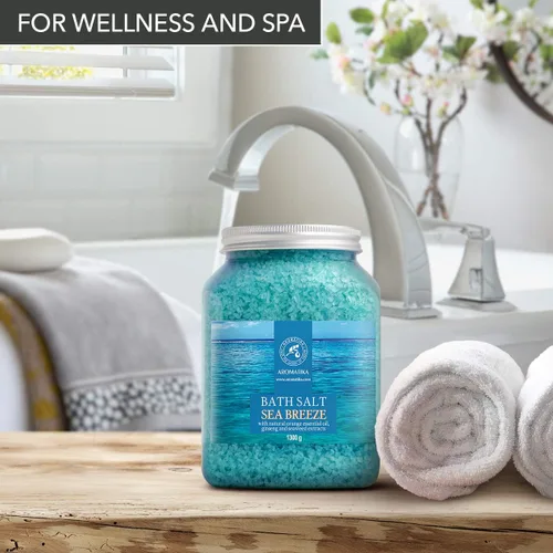 Miniatura 7 de Sal marina de baño de 46 onzas, sal de brisa marina, sales marinas naturales de baño, lo mejor para un buen sueño, relajante, calmante, cuidado