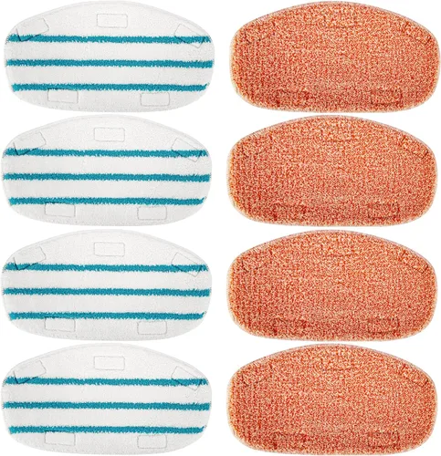 Paquete de 8 almohadillas de repuesto para trapeador de vapor compatibles con PurSteam Mop Cleaner 10 en 1, 4 almohadillas de limpieza ultra 4+4