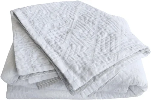Miniatura 8 de meadow park Juego de funda de edredón jacquard con textura tejida, 100% algodón, prelavado, suave y acogedor, peso ligero, juego de cama moderno