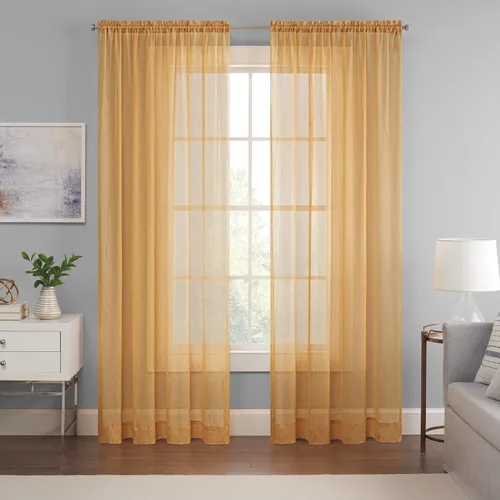 Miniatura 13 de Eclipse Emina - Cortina de gasa transparente para ventana, con bolsillo para barra, 1 panel, 52 pulgadas de ancho x 95 pulgadas de largo
