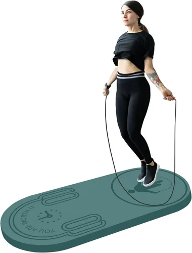 Miniatura 9 de Tapete de cuerda de saltar de 8/20/1.181 in, tapete de ejercicio duradero, antideslizante, tapete de entrenamiento con cuerda de saltar y bolsa
