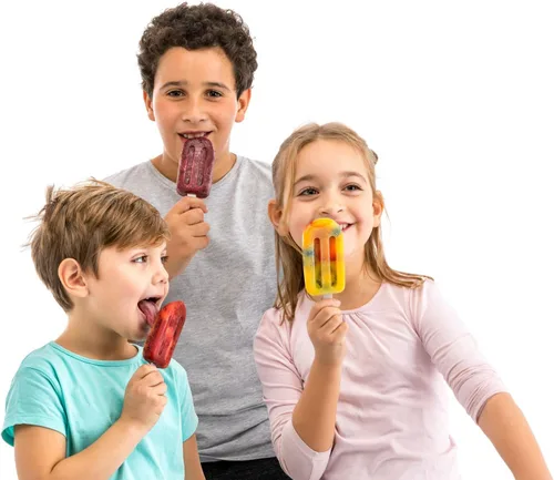 Miniatura 4 de Lékué - Juego de 4 moldes grandes apilables para paletas + palos y tapas, paletas de hielo caseras y aperitivos congelados, silicona de platino