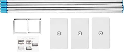 Miniatura 8 de Kit de tubo para telón de fondo de 20 x 10 pies, resistente para boda, soporte ajustable con bases de acero inoxidable ponderadas para marco