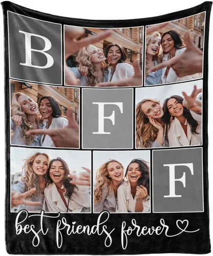 Miniatura 21 de Manta de collage de fotos personalizada con mensaje de amor y nombres, manta suave para niñas y hermanas, sofá cama, 30 x 40 pulgadas