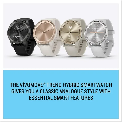 Miniatura 11 de Garmin vívomove Trend, elegante reloj inteligente híbrido, batería de larga duración, manecillas dinámicas del reloj y pantalla táctil, color negro