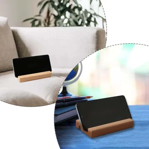Miniatura 5 de Soporte rectangular de madera para teléfono móvil, soporte para teléfono celular, soporte universal para teléfono celular, 1 unidad, 5.55 x 3.15 x