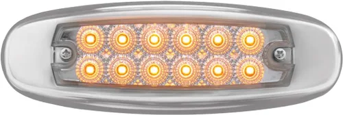 GG Grand General 76441 Luz ámbar/transparente (Ultra Thin Spyder 12LED Dual Function con borde SS)
