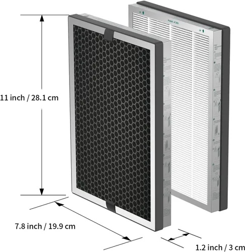 Miniatura 7 de Jafanda Purificador de aire 2 filtros de repuesto, True HEPA 13 10.58 oz de carbón activado, hecho para JF260, purificadores de aire, filtro de aire