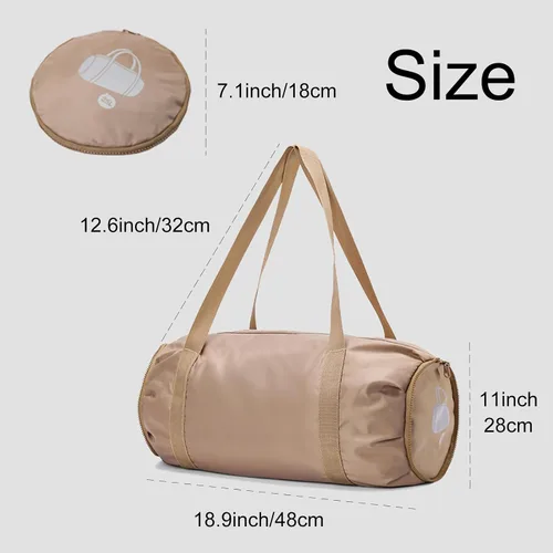 Miniatura 5 de Pequeña bolsa de gimnasio, bolsa deportiva impermeable para mujeres, mini bolsa de lona portátil para hombres, bolsa de entrenamiento plegable