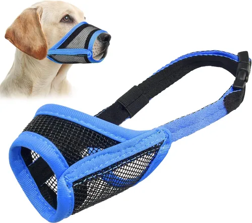 Miniatura 11 de LUCKYPAW Bozal para perro, bozal de malla para perros pequeños, medianos y grandes, cubierta suave para la boca del perro para evitar que muerdan
