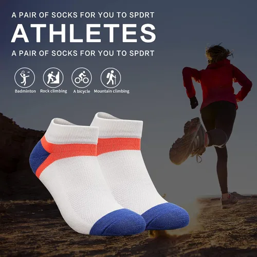 Miniatura 4 de 3 Pairs Men Compression Socks Thicken Ventilation Sweat-absorbent Support for Badminton Athletic Running Cycling