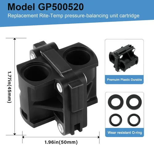 Miniatura 2 de GP500520 Reemplazo de cartucho de unidad de equilibrio de presión, compatible con cartucho de ducha Kohler, válvula de ducha, equilibrio de presión