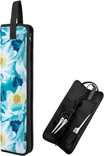 Beautyflier Funda de viaje universal para rizador, lona resistente al calor y soporte para plancha plana, funda de viaje, soporte para rizador en