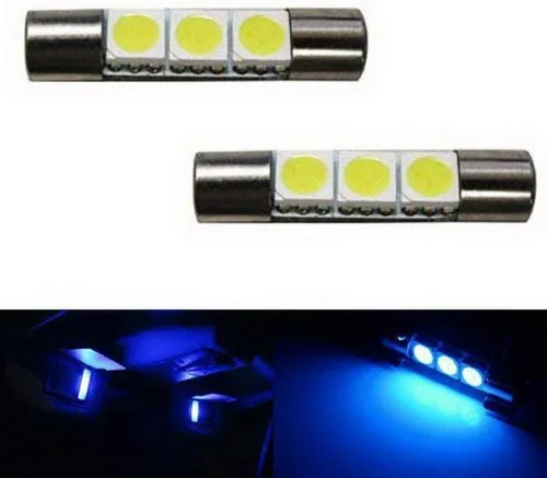 Miniatura 7 de iJDMTOY 3-SMD - Bombillas de repuesto 6614F de 1.142 in compatibles con luces de espejo de tocador de automóvil, color azul ultra