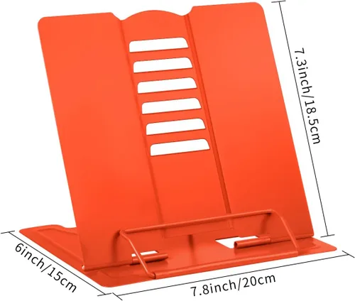 Miniatura 6 de MSDADA - Soporte de libros de escritorio, soporte de libros de lectura, de metal, ajustable, para libros de cocina, documentos, portátil
