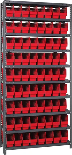 Miniatura 567 de Quantum QSBU-245BK Heavy Duty Shelving Unit with (7) Shelves and (24) QUS245 Black Bins for Garage Warehouse Storage Distribution 400 lb Load