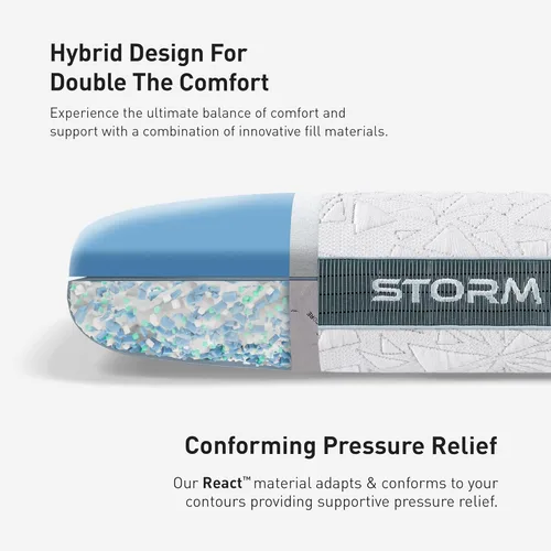 Miniatura 5 de Bedgear Storm Performance Pillow - 2.0 - Almohada de cama refrescante para personas que duermen con calor - Almohada de firmeza media para todas