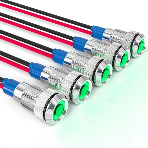 Miniatura 16 de GASHER Luz indicadora de ahorro de energía de 110V/24V/12V 20mA Tamaño del orificio de montaje 0.472 in (1/2 pulgada) Verde, Amarillo, Rojo, Azul