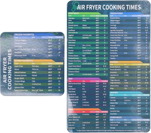 Miniatura 6 de Freidora de aire Tabla de tiempos de cocción, freidora de aire, hoja magnética de trucos para freidora de cocina, hoja de imán para freidora