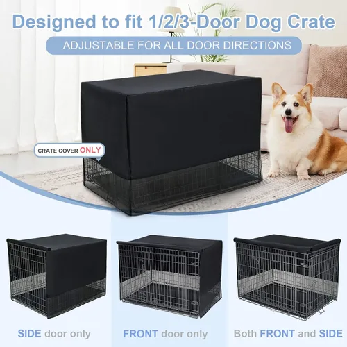 Miniatura 6 de Explore Land Funda transpirable para jaula de perro, ventilación de malla de 4 lados, funda básica para perrera para mascotas, todos los lados