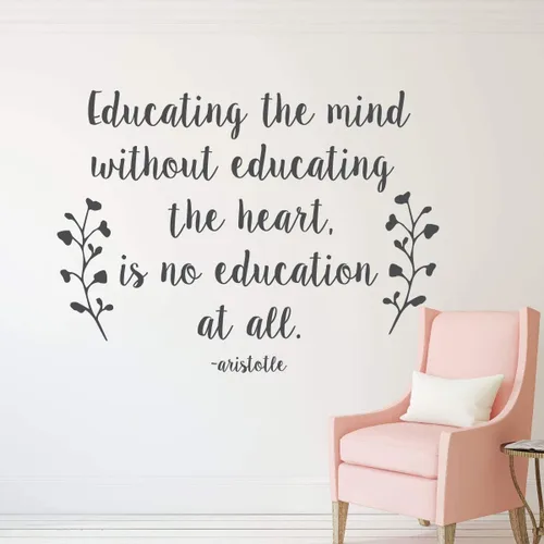 Miniatura 6 de Aristotle Educational Quote Wall Decal Educating The Mind Without Educating The Heart Removable Vinyl Sticker for Bedroom, Homeschool, Classroom