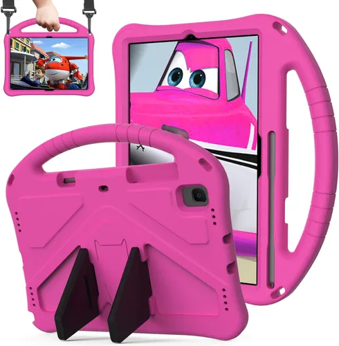 Miniatura 11 de Funda para niños para Xiaomi Pad 5 de 11 pulgadas 2021, ligera, a prueba de golpes, con soporte de mango convertible y correa para el hombro, funda