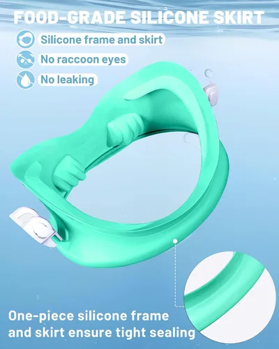 Miniatura 4 de Water Space Diving Mask for Youth Adults Men Women Oval Tempered Glass Lens 180° Clear View Snorkeling Swimming