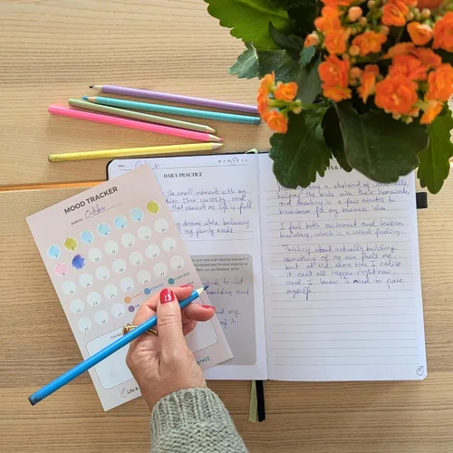 Miniatura 7 de Life & Apples - Diario para mujeres - Cuaderno de diario de atención plena guiada con indicaciones - para mejorar la salud mental, menos ansiedad