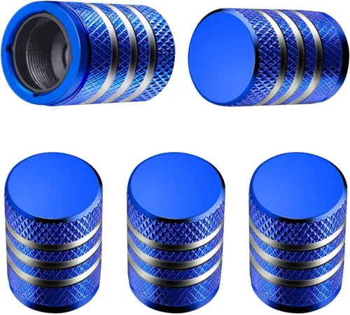 Cubierta de tapón de válvula para neumático Paquete de 5 tapas de aire de metal, forro de plástico, resiste la corrosión, contra fugas, para auto,