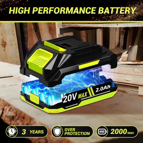 Miniatura 4 de Mini motosierra de alta potencia con motor de 1000 W, motosierra inalámbrica de 36 pies/S con sistema de aceite automático, motosierra eléctrica