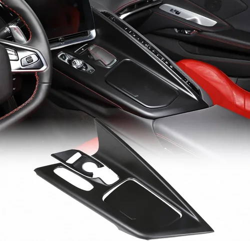 Miniatura 8 de CHEAYAR Cubierta de panel de palanca de cambios compatible con Chevrolet Corvette C8 2020-2023, panel de engranajes de control central, cubierta