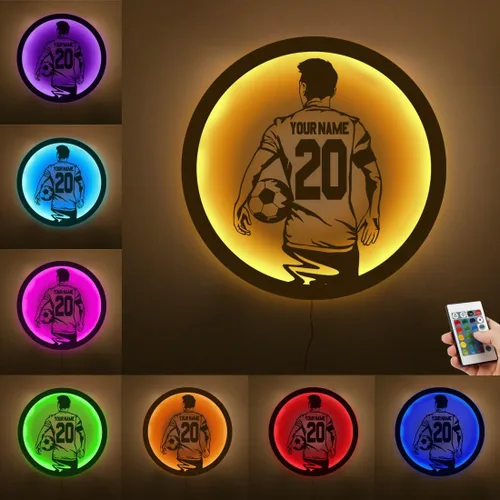 Miniatura 14 de Letrero de metal personalizado para jugador de baloncesto con luz LED, nombre y número personalizados, arte de pared de baloncesto, decoración